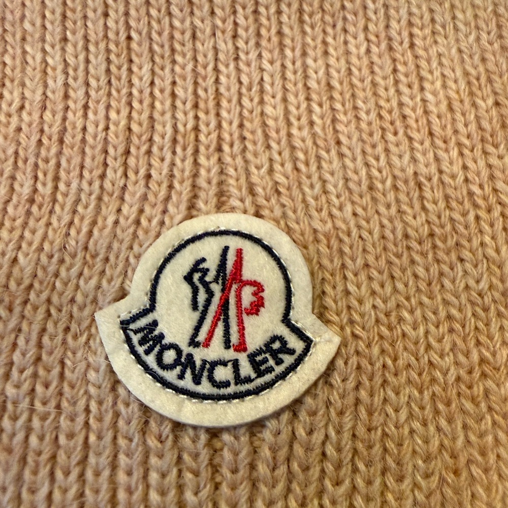 Moncler Tan Ribbed Beanie - Picture 5 of 5